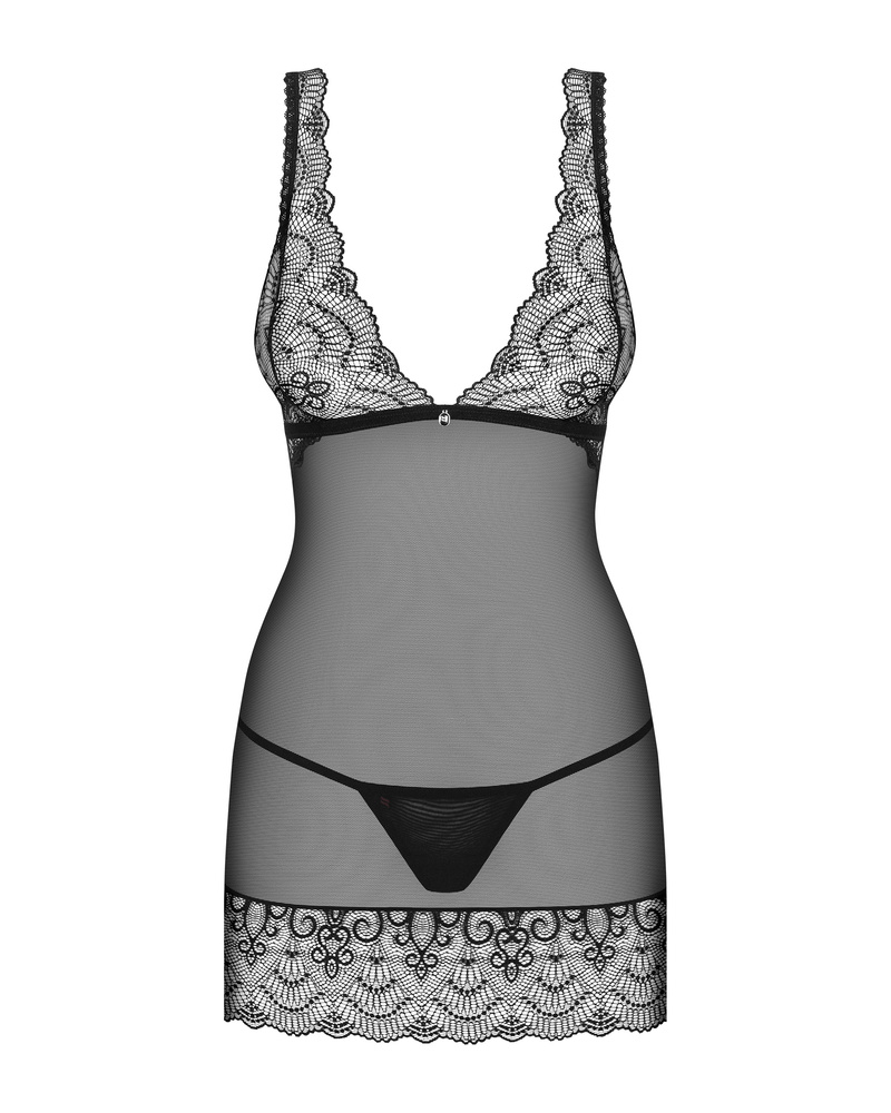 Prześwitująca koszulka i stringi